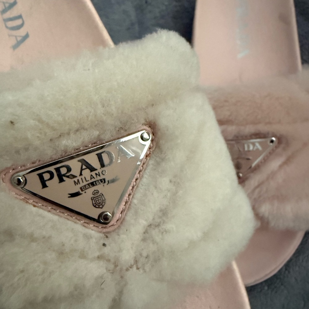 Prada Cream Shearling Footwear